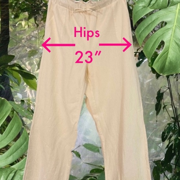 NEW! Casual linen blend casual pants. Elastic waist / pockets - Picture 6 of 6